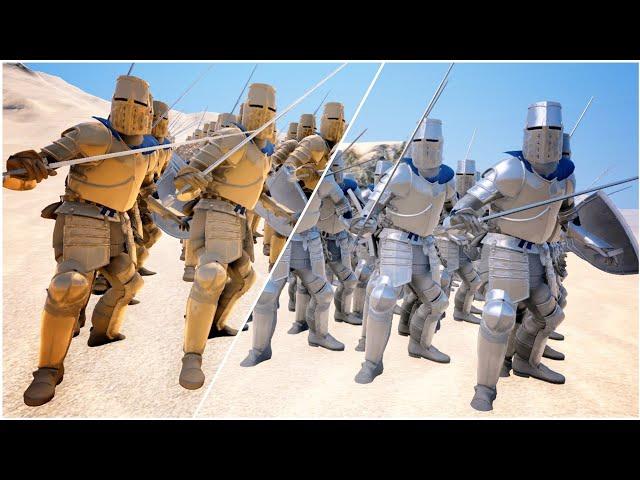 2,000 Golden Knights vs 10,000 Heavy Knights - Ultimate Epic Battle Simulator