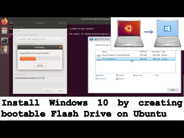 Remove Ubuntu and Install Windows using Flash Drive