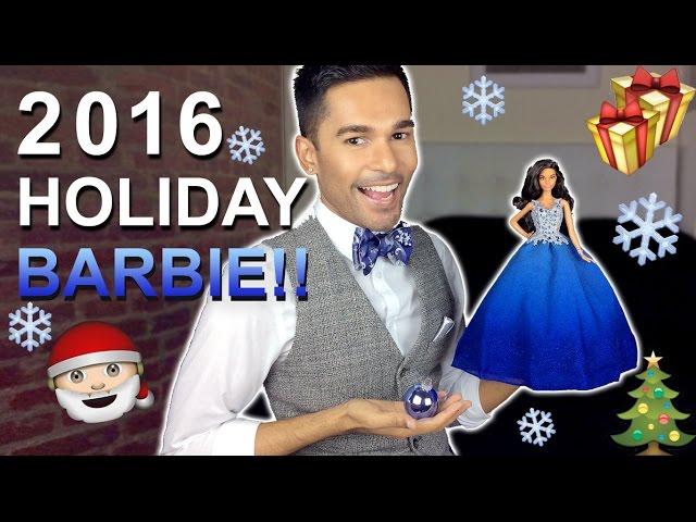 2016 HOLIDAY Barbie Doll - Blue Dress - Barbie Collector - Review