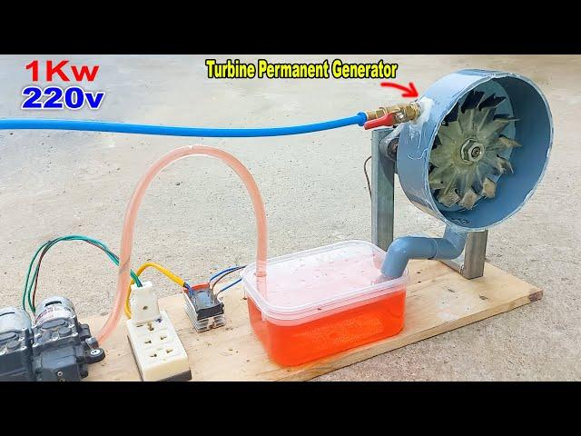 I Turn car alternator Into a 220V Water Turbine Permanent Generator