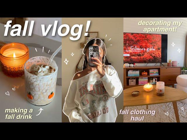 FALL VLOG  fall clothing haul, decorating, making a drink, shows, football, etc! 