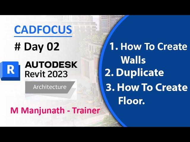 Revit Architecture Day 02 For Beginners I How to Create Walls I Duplicate I How to Create Floor.