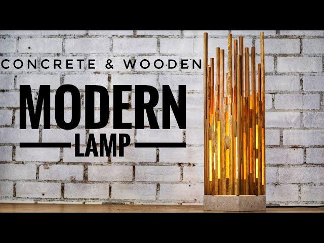 Concrete & Wooden Modern Lamp (Table or Desk)