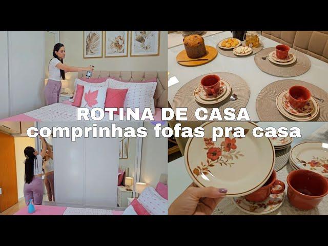 Fiz cama posta| macarrão super rápido| chegou comprinhas| limpeza e organização