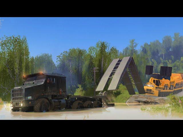 Spintires Mudrunner - Mobile Bridge  Oshkosh M1070 Het - maz 7907 Heavy Payload Liebherr LTM 11200