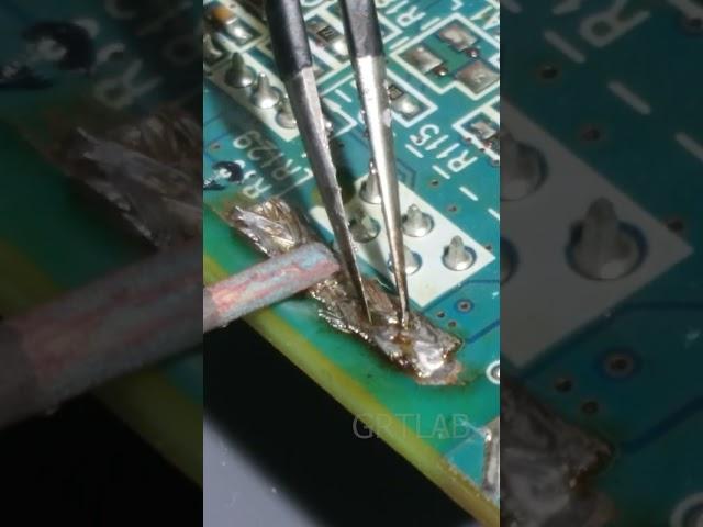 how to solder broken pad track in a pcb