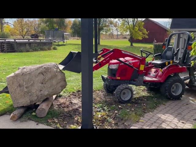 Moving a Huge Chunk of Cement With Sub Compact Tractor Massey Ferguson GC1725M