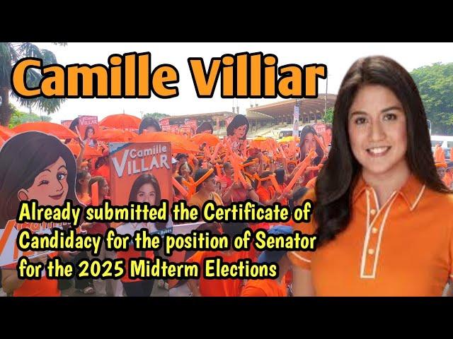 Camille Villar Already submitted the Coc for the position of Senator for the 2025 Midterm Elections