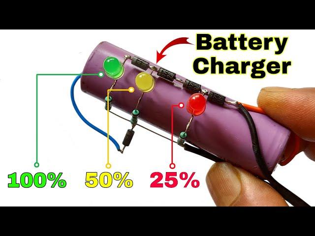 How To Make 3.7V Battery Charger Using Diodes..3.7V Battery Charger With Battery Level Indicator