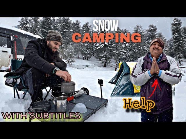 Solo Camping In Heavy Snow || Rescue Cars In Snowfall || The Umar