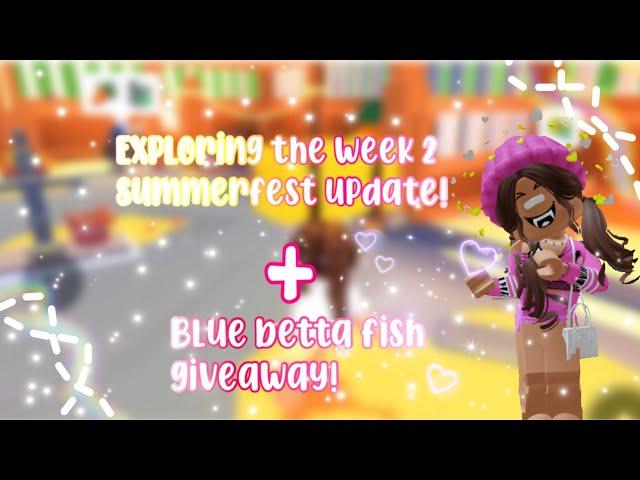 EXPLORING ADOPT ME SUMMERFEST WEEK 2! | BETTA FISH GIVEAWAY | #roblox #fypシ #adoptmepreppy #fyp