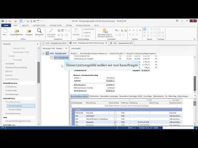 BUILDUP V18 - HOAI 2013 Berechnung und Abrechnung