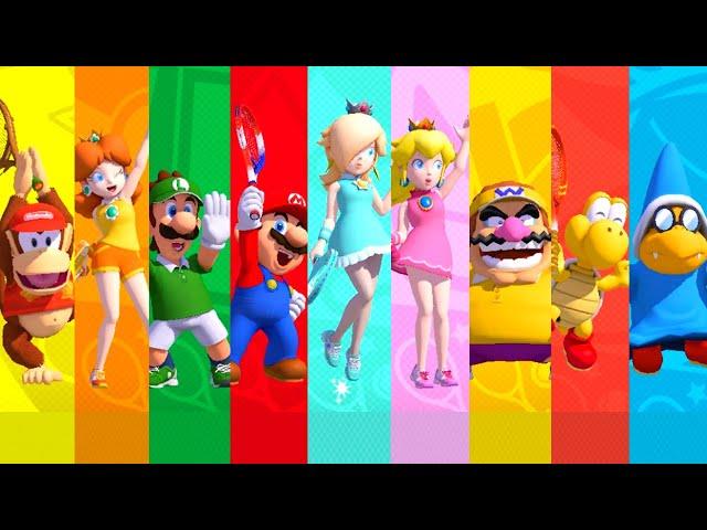 Mario Tennis Aces - All Characters Winning Animations (All DLC Included)