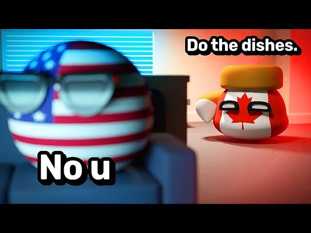 FLATMATES: USA & Canada | Countryballs Animation