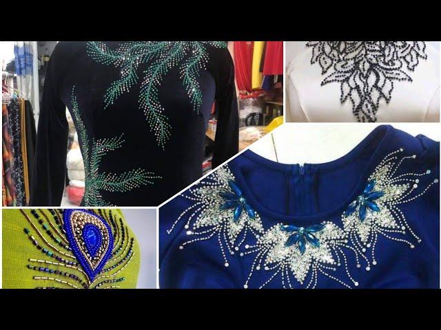 Áo dài kết cườm|Beaded embroidery dress patterns