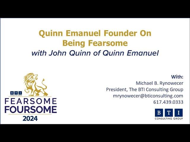 Quinn Emanuel Founder on Being Fearsome