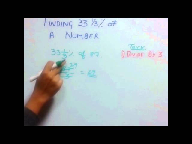 Trick 41 Finding 33 1/3% of a number