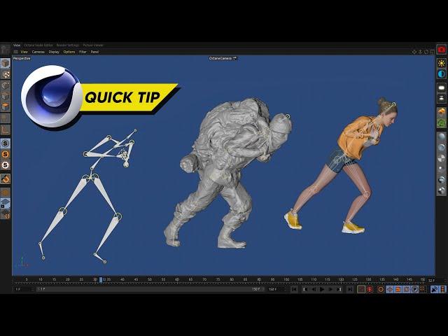 C4D QuickTip | Add ANY 3D Character to ANY Motion Capture Data