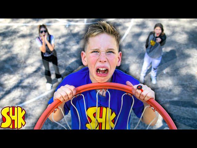 Brother's Basketball Trick Shots EXPOSE His FEAR of Being EMBARRASSED!