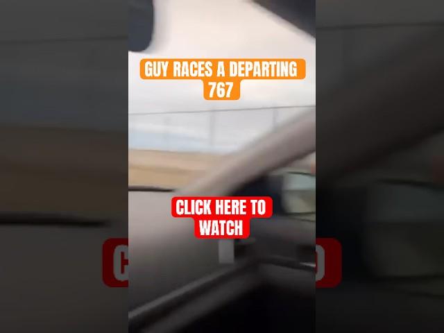 Guy races a departing 767 | Who won? | IG: cockpitking | #funny #meme #aviation #767 #plane #takeoff