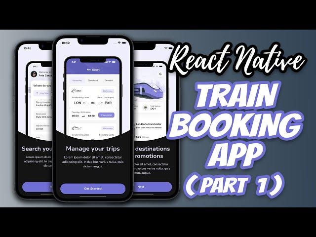 LCRN EP21 - Train Booking App (Part 1) - Onboarding Screens | React Native SVG