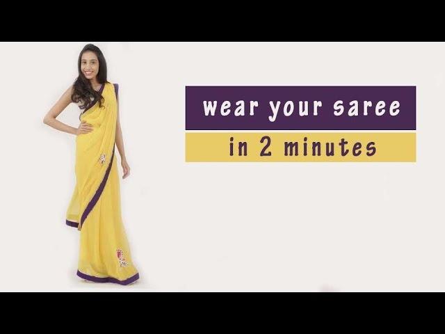 How To Wear A Saree In 2 Minutes| Trick