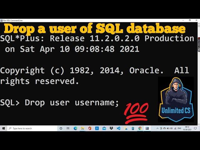 How to DROP user of SQL database in SQL command line | delete or remove user from SQL database.