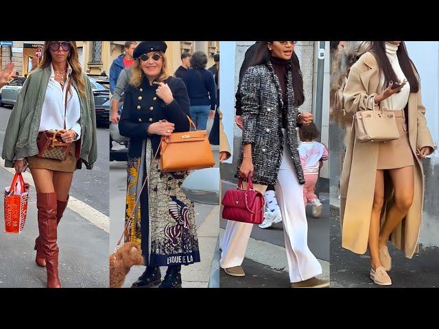 ITALY STREET FASHION LOOKS FALL 2024 | ITALIAN OUTFITS STYLE || LUXURY SHOPPING VLOG IN MILAN