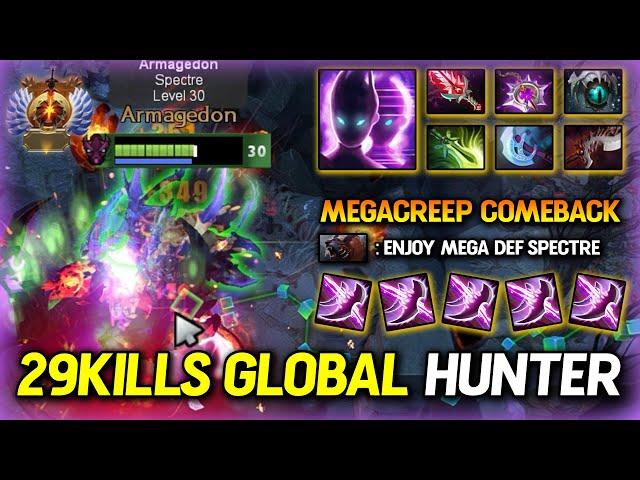 BRUTAL 29KILLS GLOBAL HUNTER Spectre Max Slotted Item Build 100% EPIC MEGA COMEBACK | 7.37d Dota 2