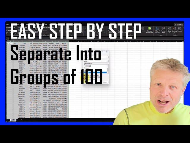 EASY! Split Excel Into Groups of 100 Rows