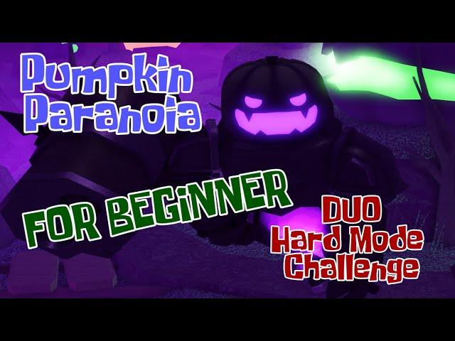 How to DUO Pumpkin Paranoia Hard Mode Challenge in Roblox Tower Heroes (FOR BEGINNERS)