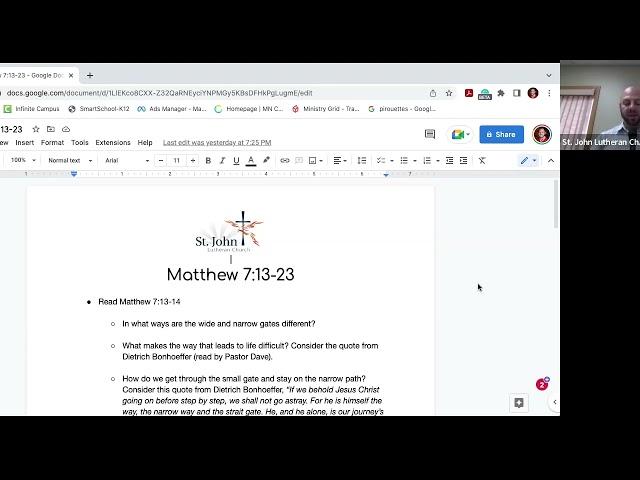 Discipleship Bible Study: Week 7 | St. John Woodbury