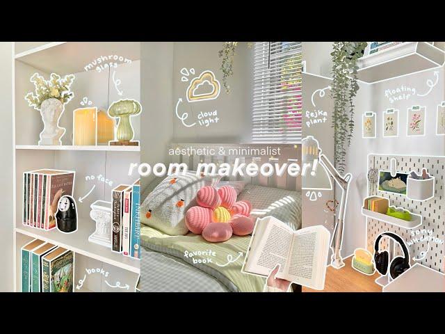 extreme small room makeover 2024  | aesthetic & minimalist inspired