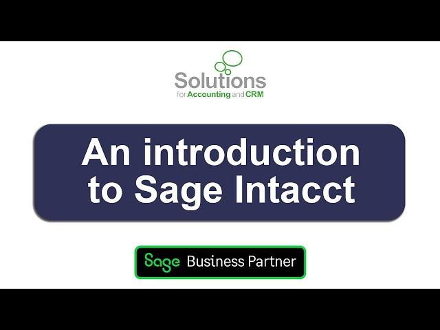 An introduction to Sage Intacct