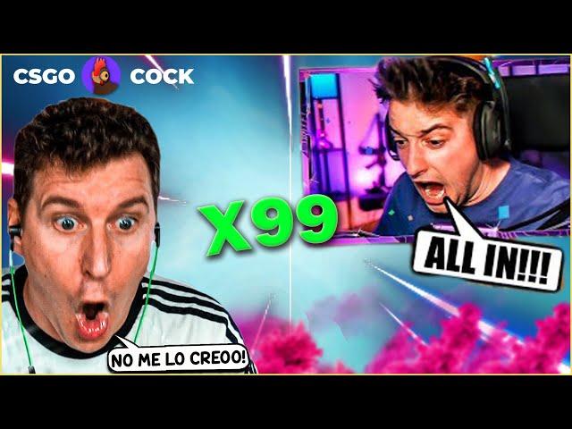 TARIFA & POKER CATCH X99 ON CSGO CRASH *CRAZY DANCES* | CSGOCOCK PROMO CODE 2022