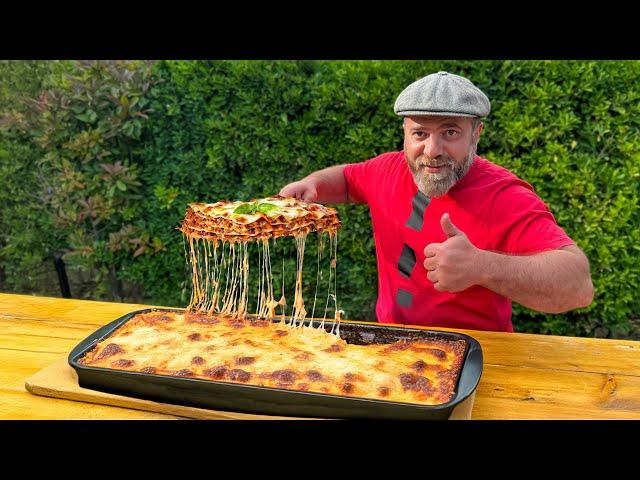 Homemade Giant Lasagna Using a Secret Recipe! A Crowd-Pleasing Family Favorite