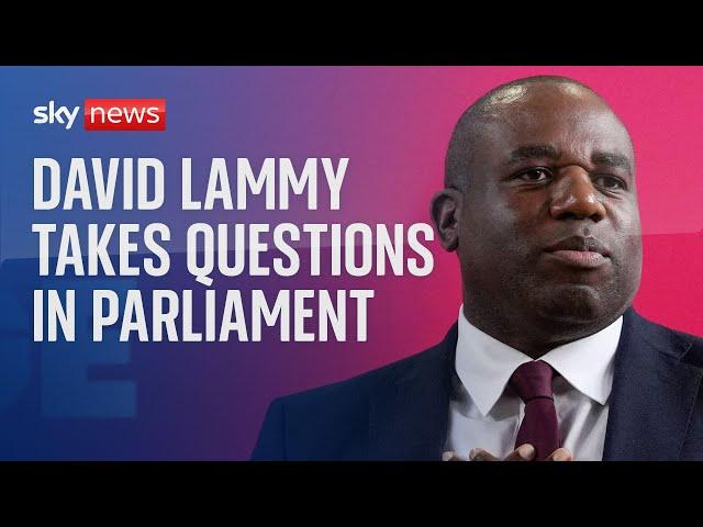 Foreign Secretary David Lammy takes questions in Parliament