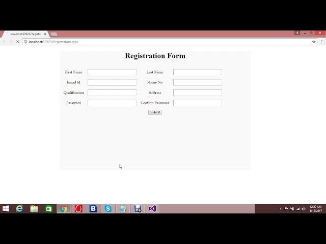 How to create simple registration form in ASP.Net  (PART 1)