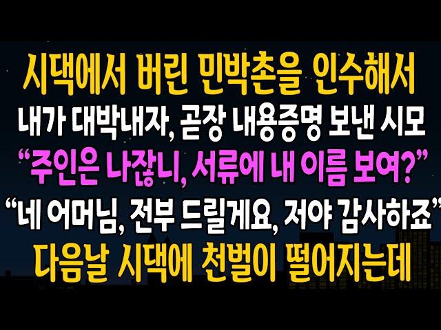 [반전사연] 시댁에서 버린 민박촌을 인수해서 완전 대박나자 나보고 나가라며 곧장 내용증명 보낸 시모 [신청사연][사연라디오][사이다썰]