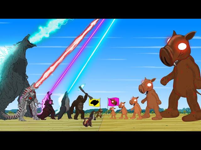 TEAM GODZILLA & KONG vs Evolution of MONSTER WALA PIG: If Boundary Changes? - FUNNY CARTOON