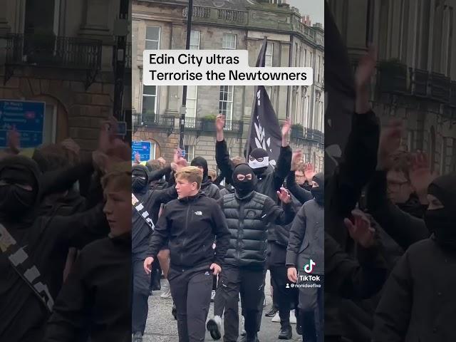 Edinburgh City Ultras terrorise the newtowners. #whatthex  #edinburgh #football #ultras  #fighting