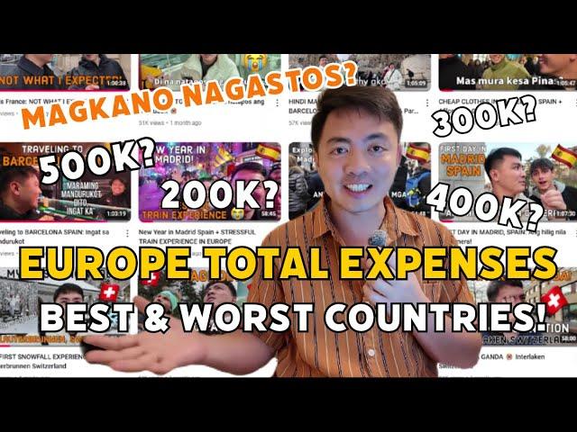 EUROPE TOTAL EXPENSES + BEST & WORST COUNTRIES