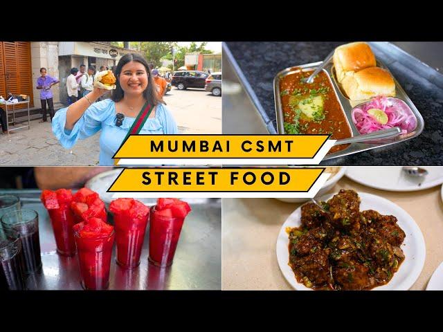 MUMBAI Street Food Near CSMT Station | Pav Bhaji, Chinese, Bhel Puri, Vada Pav & More | 4K