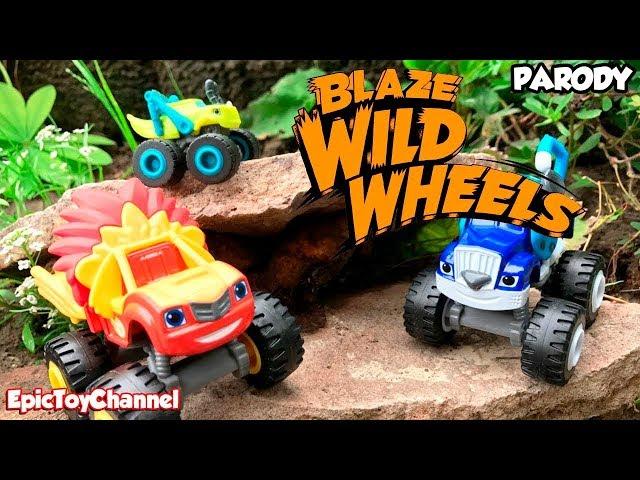 Blaze Wild Wheels toys with Falcon Blaze & Cheetah Crusher Play Hide and Seek Surprise