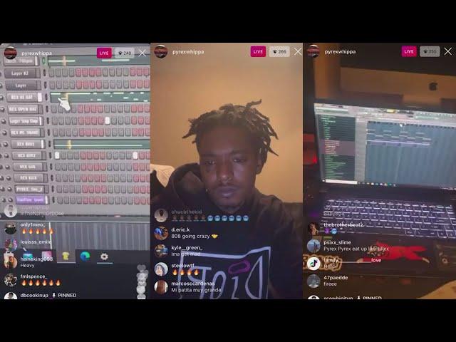 Pyrex Whippa on IG Live Cooking Up [Shows The Screen ]