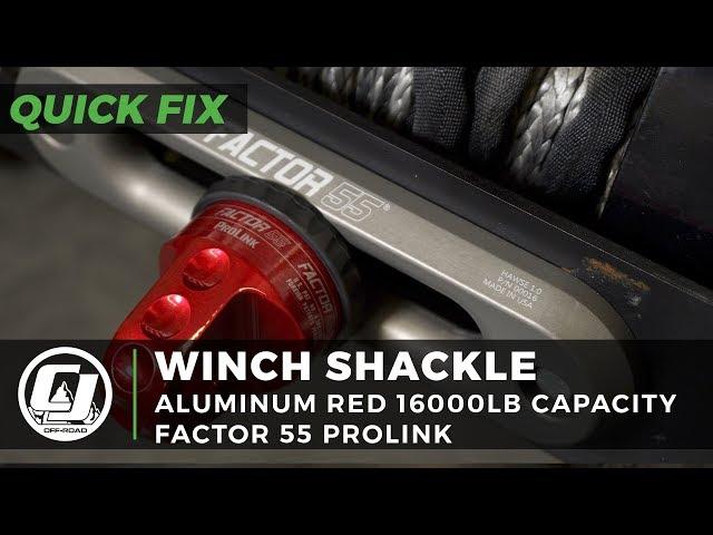 Jeep Quick Fix: Factor 55 Red Aluminum ProLink Winch Shackle with 16,000lb Capacity