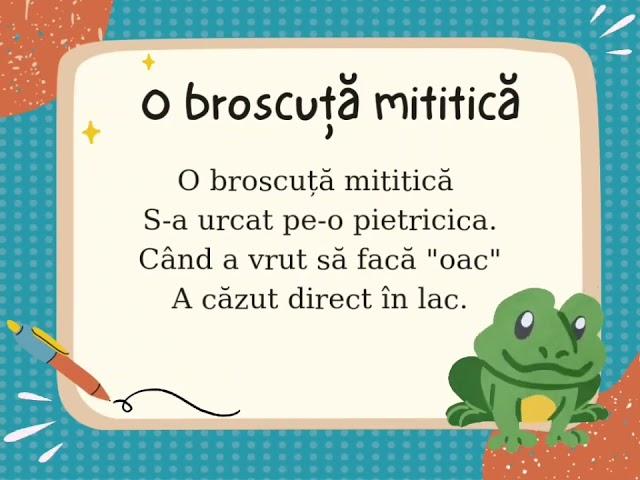 O broscuță mititică - poezii scurte pentru copii  - poezii pentru gradiniță - poezii despre animale