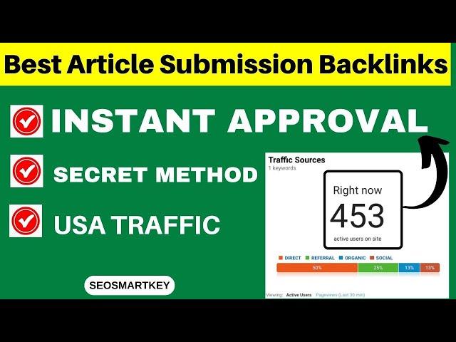 Best Article Submission Backlinks Sites for SEO (2023) @Seosmartkey