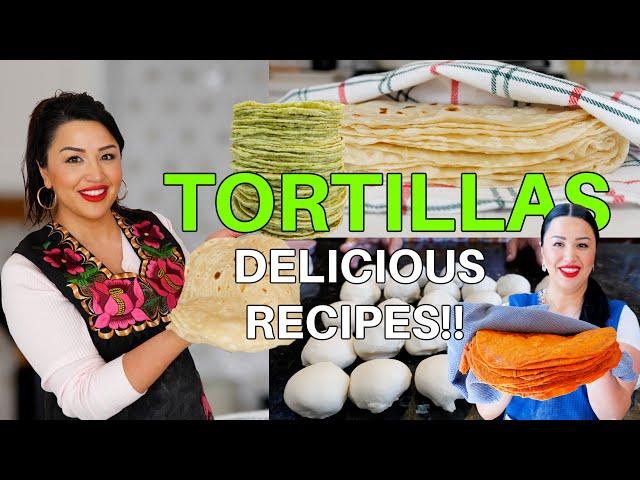 How to make EASY FLOUR TORTILLAS from SCRATCH, The BEST TASTY Mexican food compilations