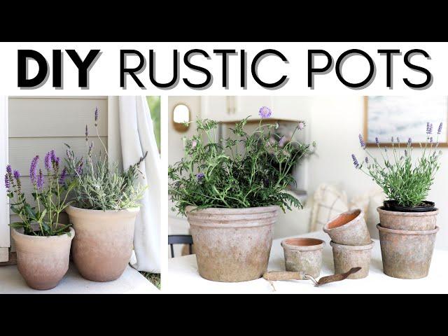 DIY AGED POTS || RUSTIC DECOR || AGED TERRACOTTA PLANTERS || AFFORDABLE DECOR || FAUX ANTIQUE EFFECT